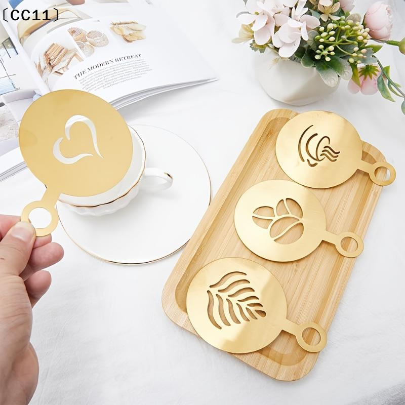 Coffee Stencil Art - 4Pcs/Set Stainless Steel Coffee Stencil Art