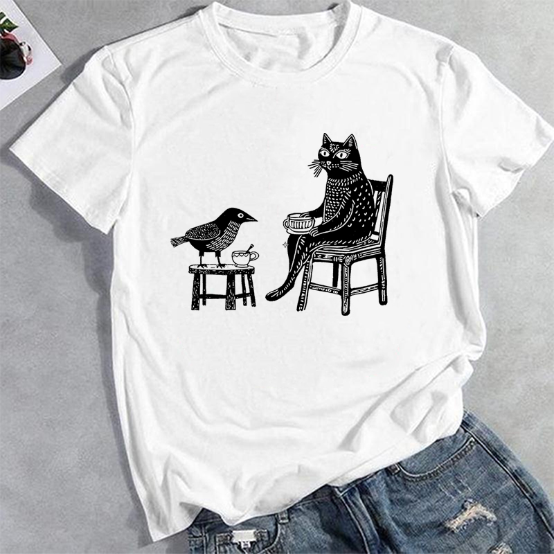 Coffee Tea Knits - Coffee Tea with Friends Cat Print