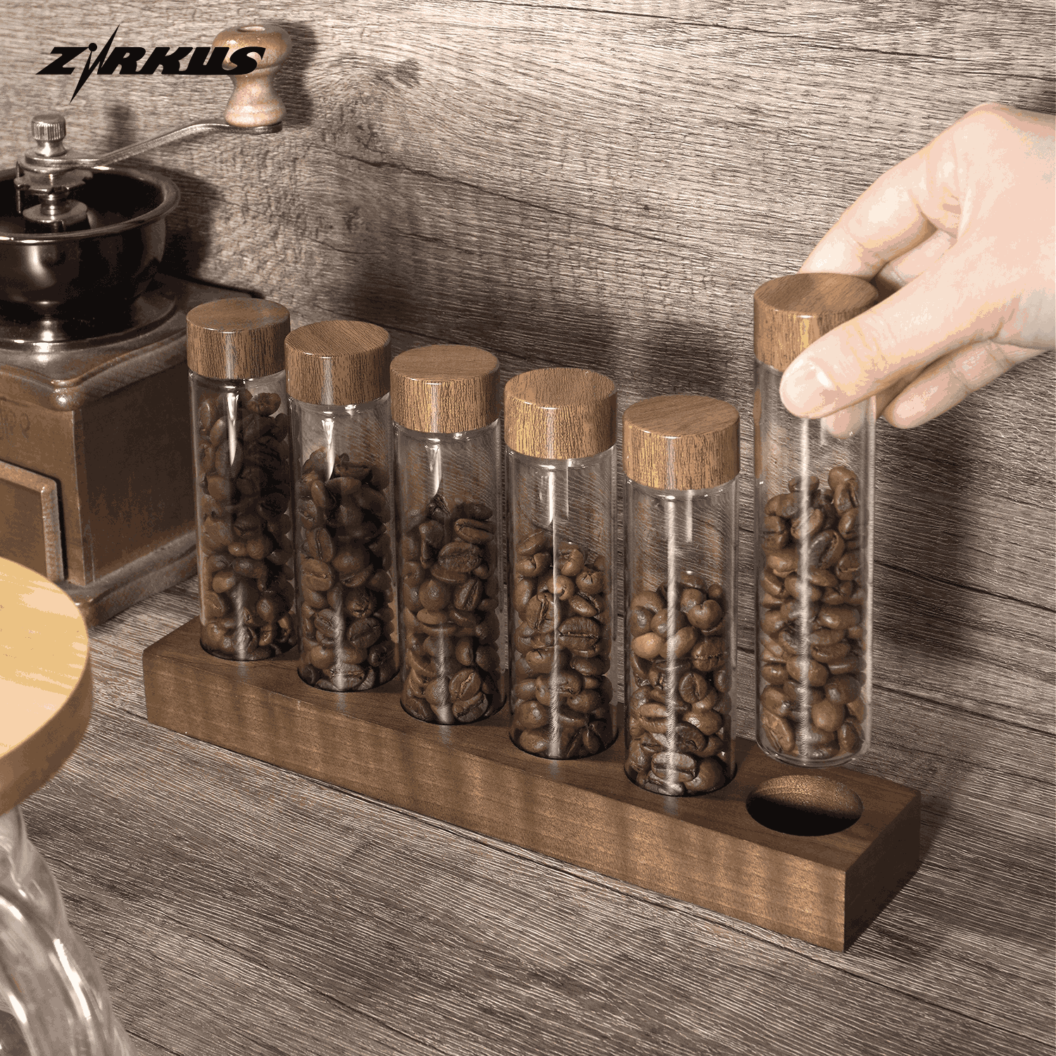 Coffee And Tea Glass - ZIRKUS Coffee Beans Storage Container Tube