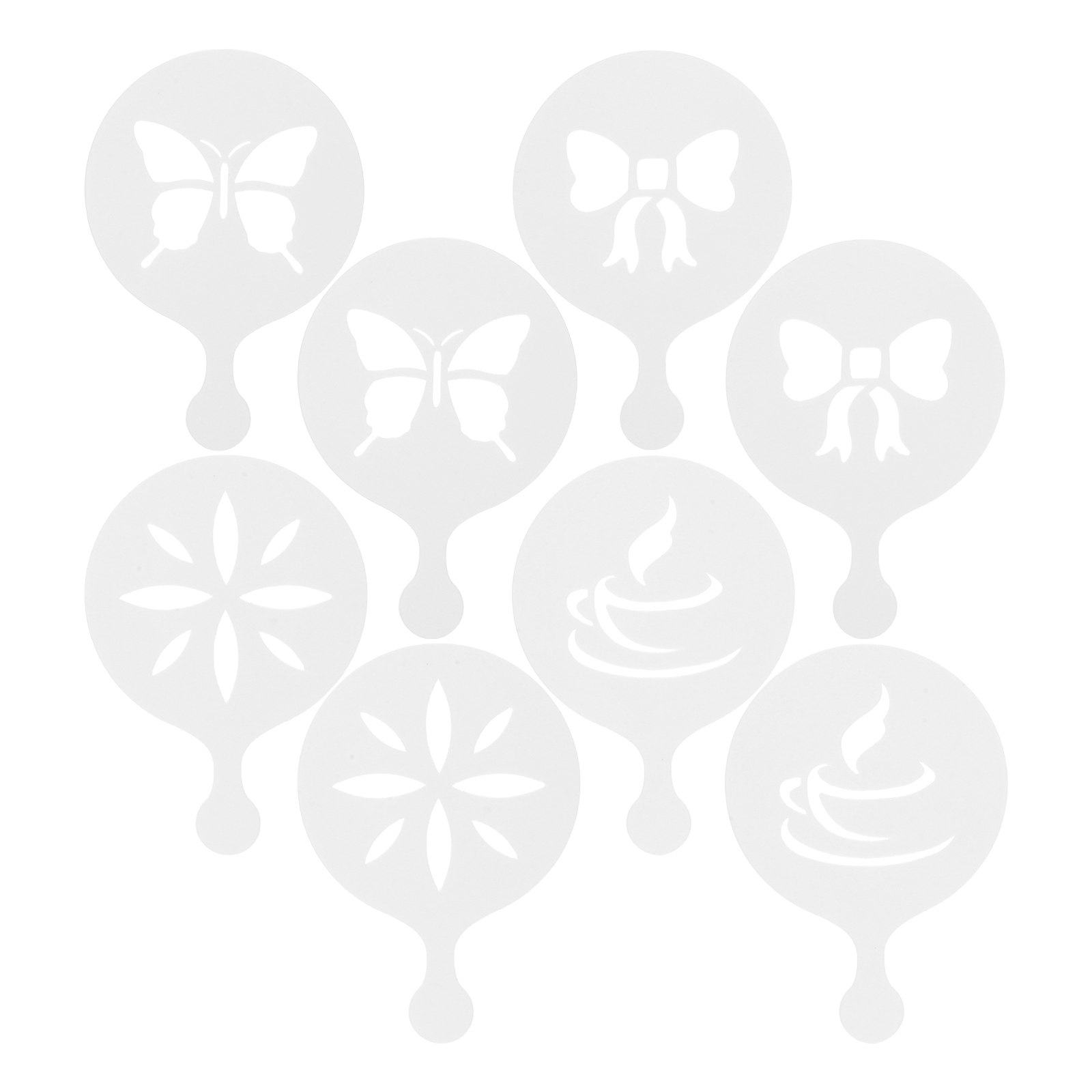 Coffee Stencil Art - 8Pcs Latte Art Coffee Stencils Reusable