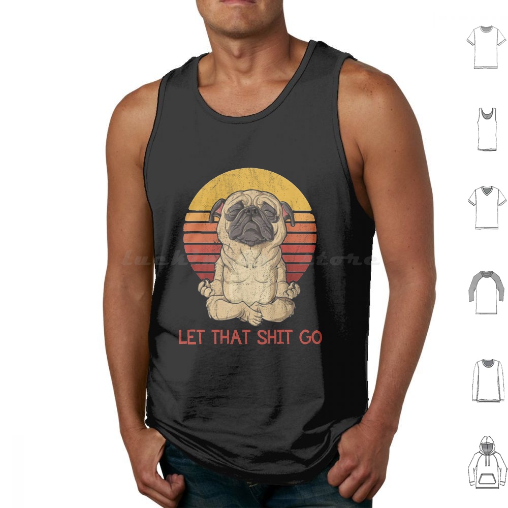 Coffee Tea Knits - Vintage Pug Yoga Tank Tops Vest