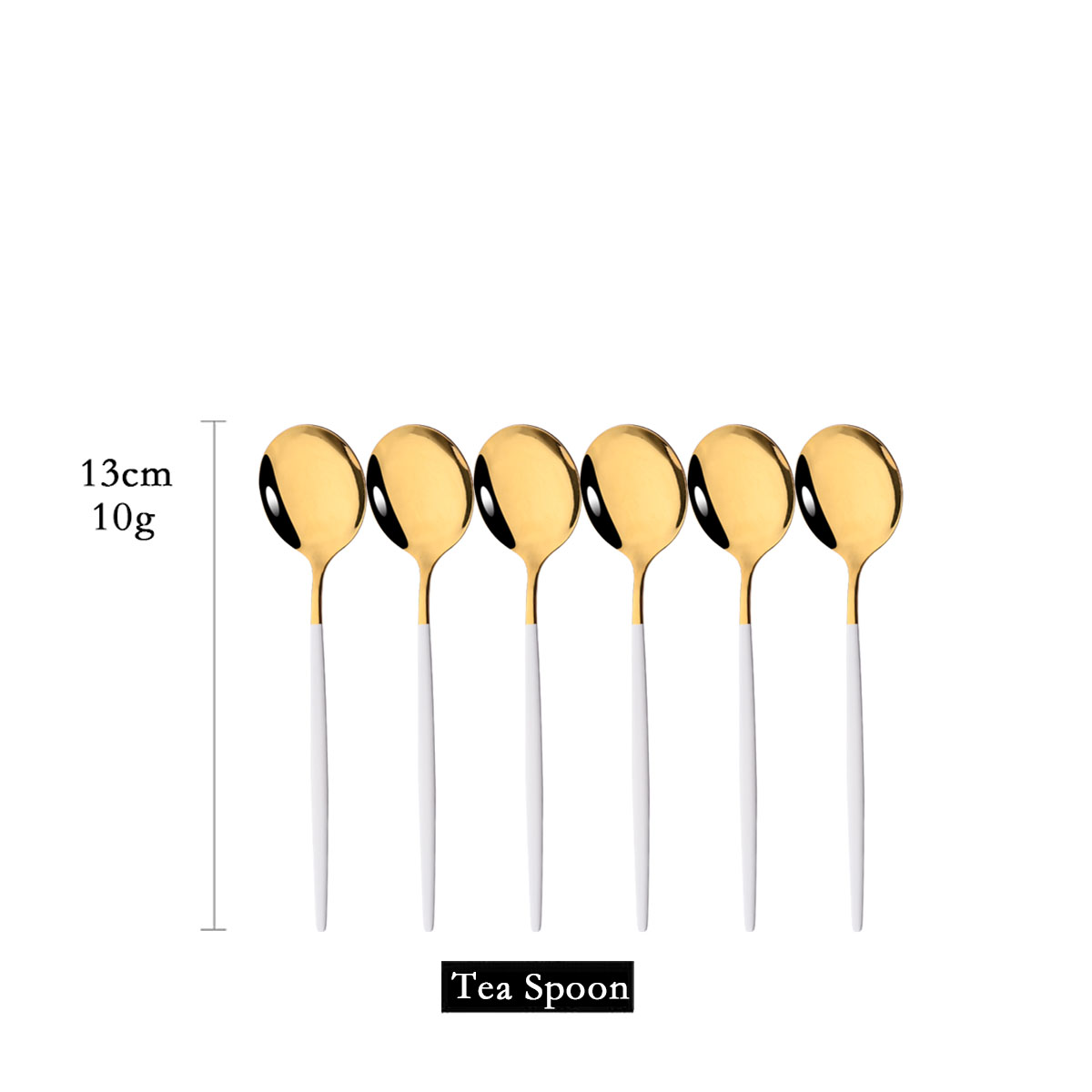 Coffee Tea Sugar Canister Set - 6Pcs Mirror White Gold Tea Spoon