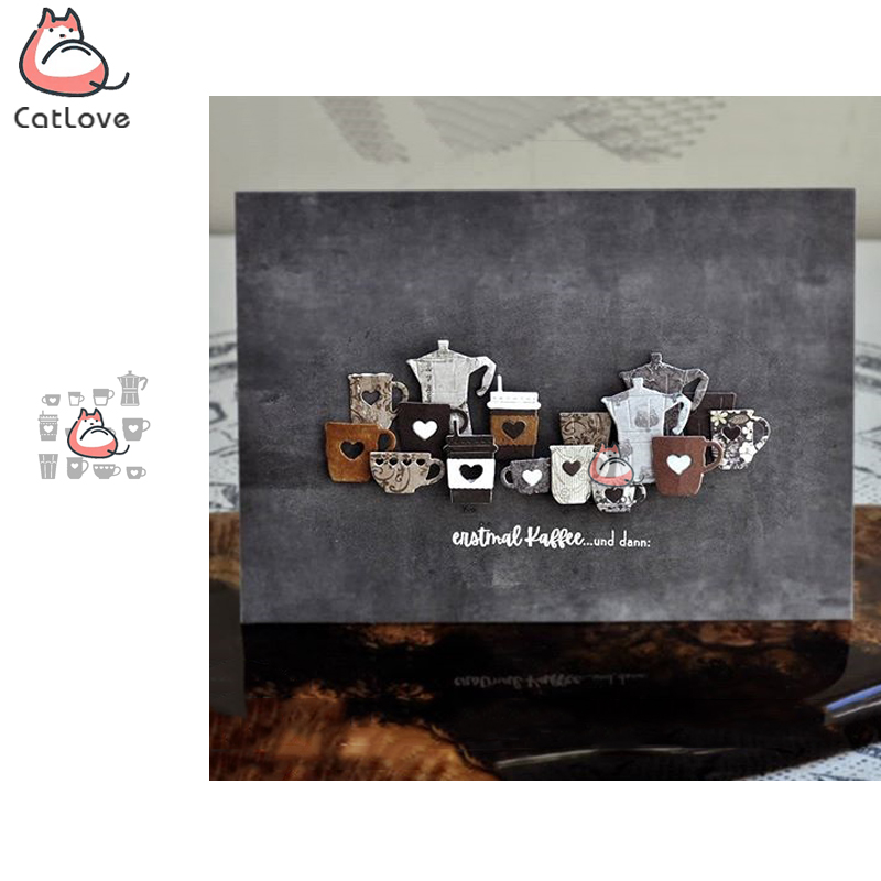 Coffee Stencil Art - Catlove Coffee Cup Metal Cutting Dies