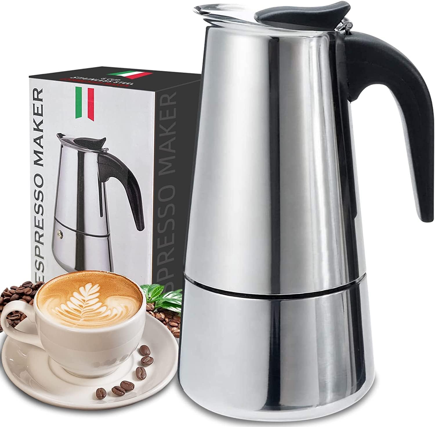 Coffee Tea Chocolate - 4/6/9 Cups Moka Pot Caffe Machine