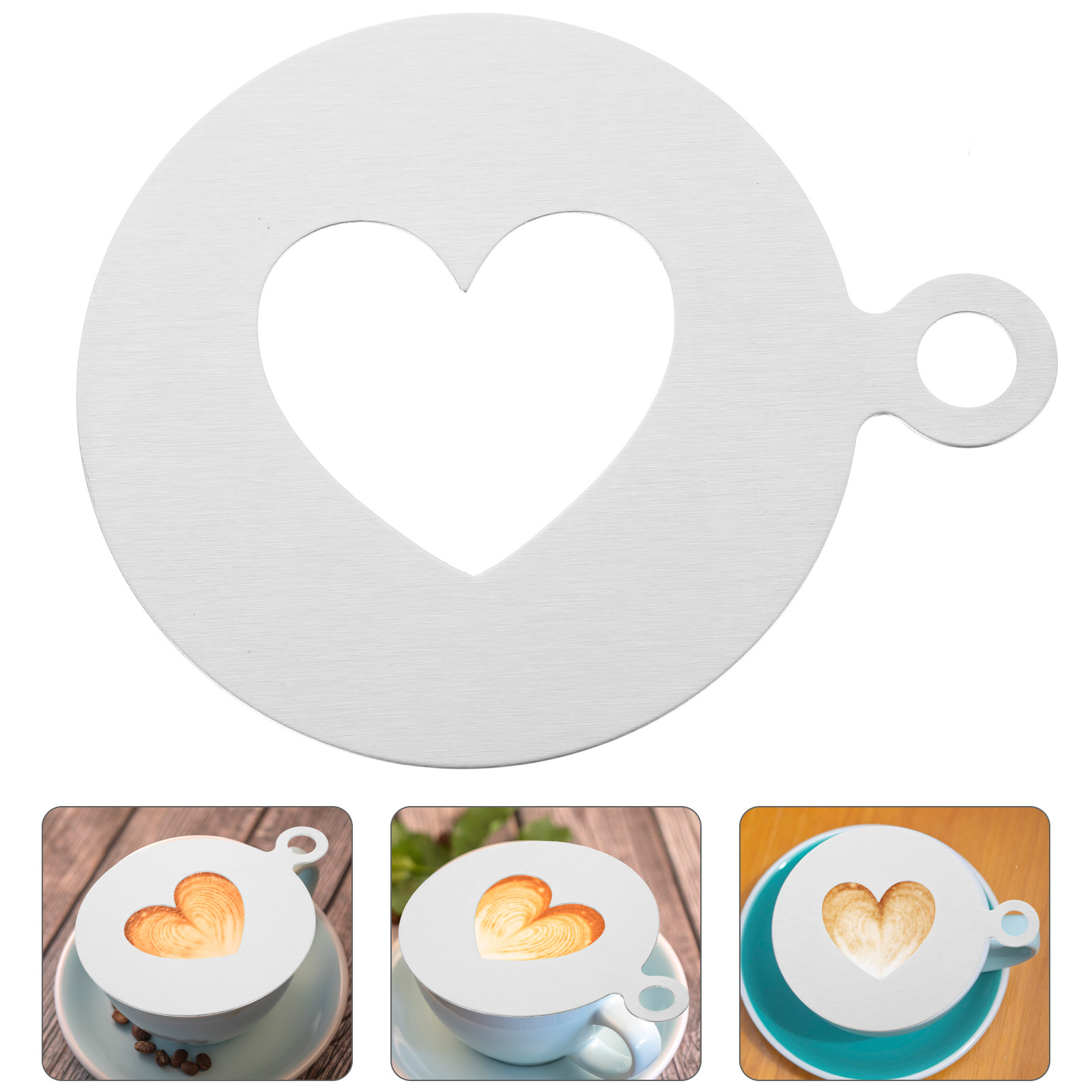 Coffee Stencil Art - Heart Shape Coffee Stencils 304 Stainless