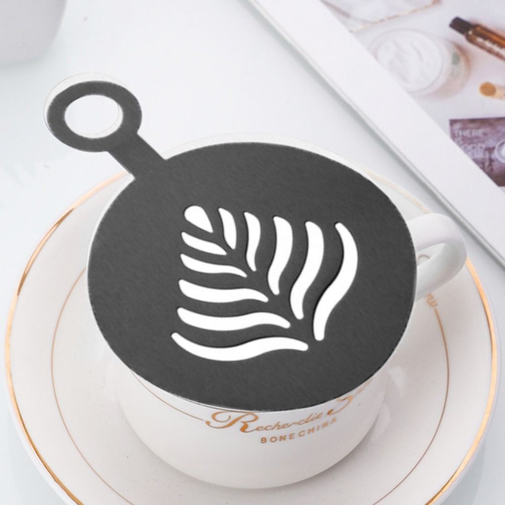 Coffee Stencil Art - 4pcs Stainless Steel Latte Coffee Stencil