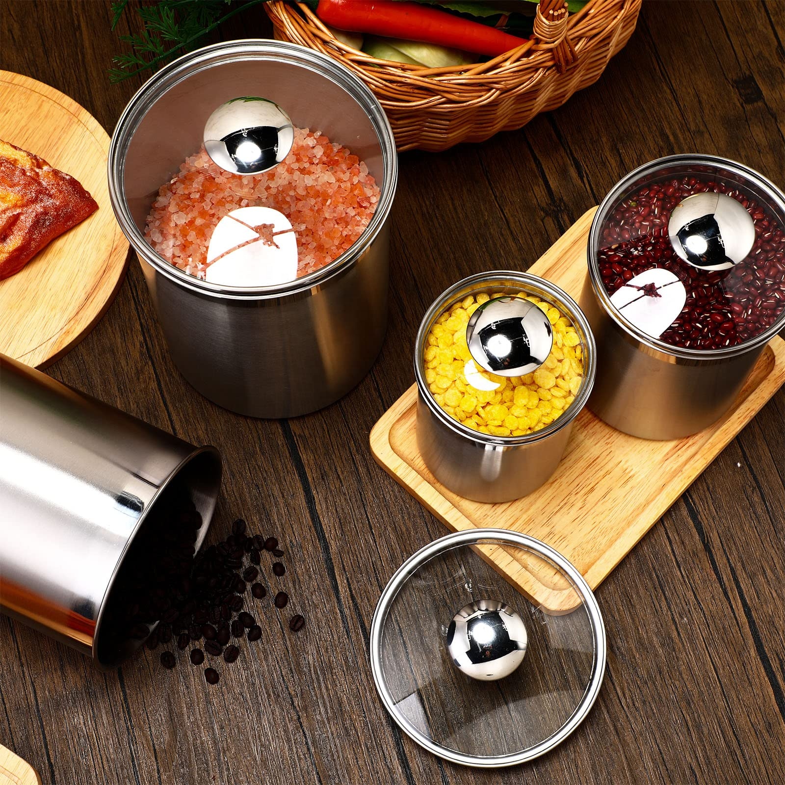 Coffee And Tea Glass - Food Storage Containers Tea Coffee Sugar