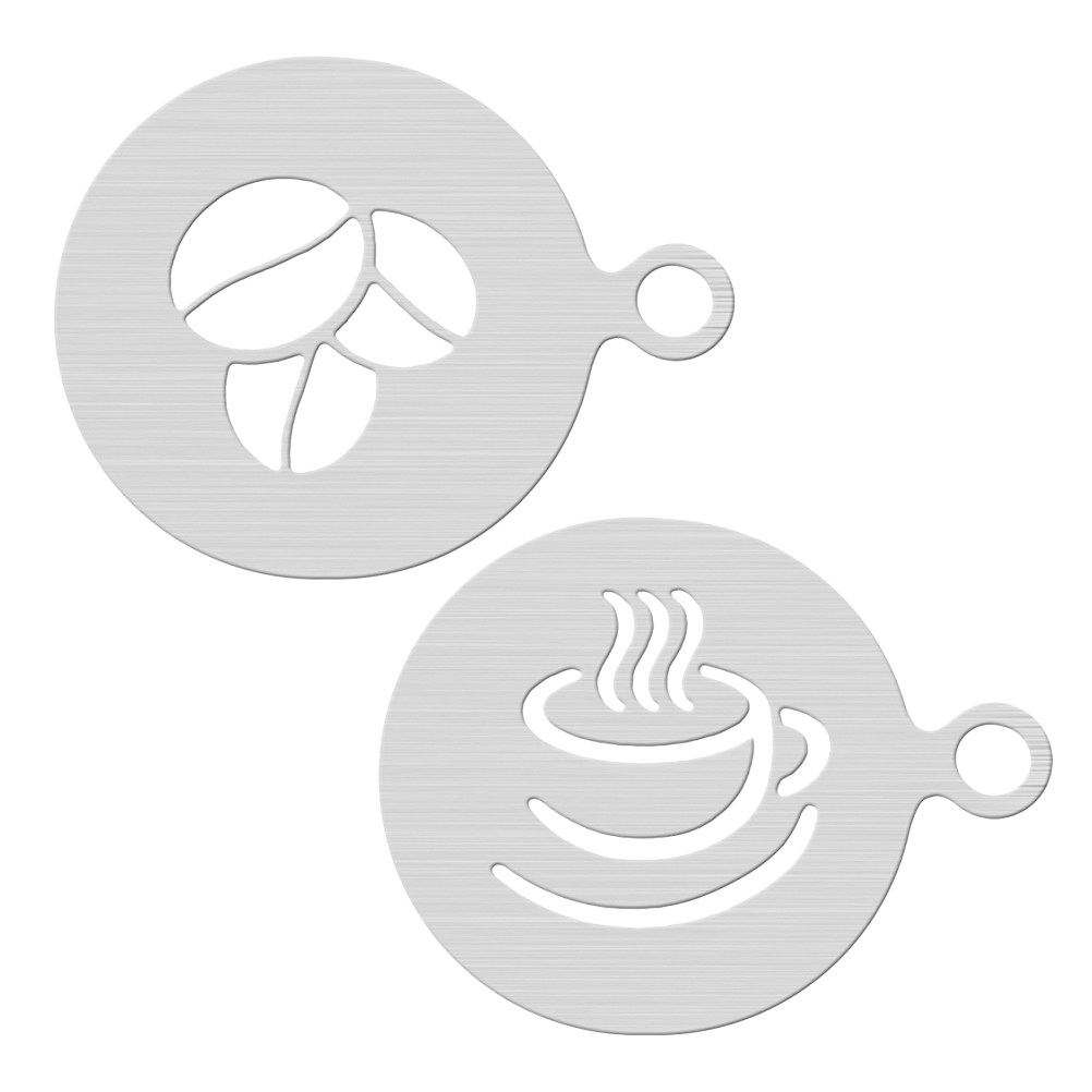 Coffee Stencil Art - 2Pcs Coffee Latte Art Stencils Stainless
