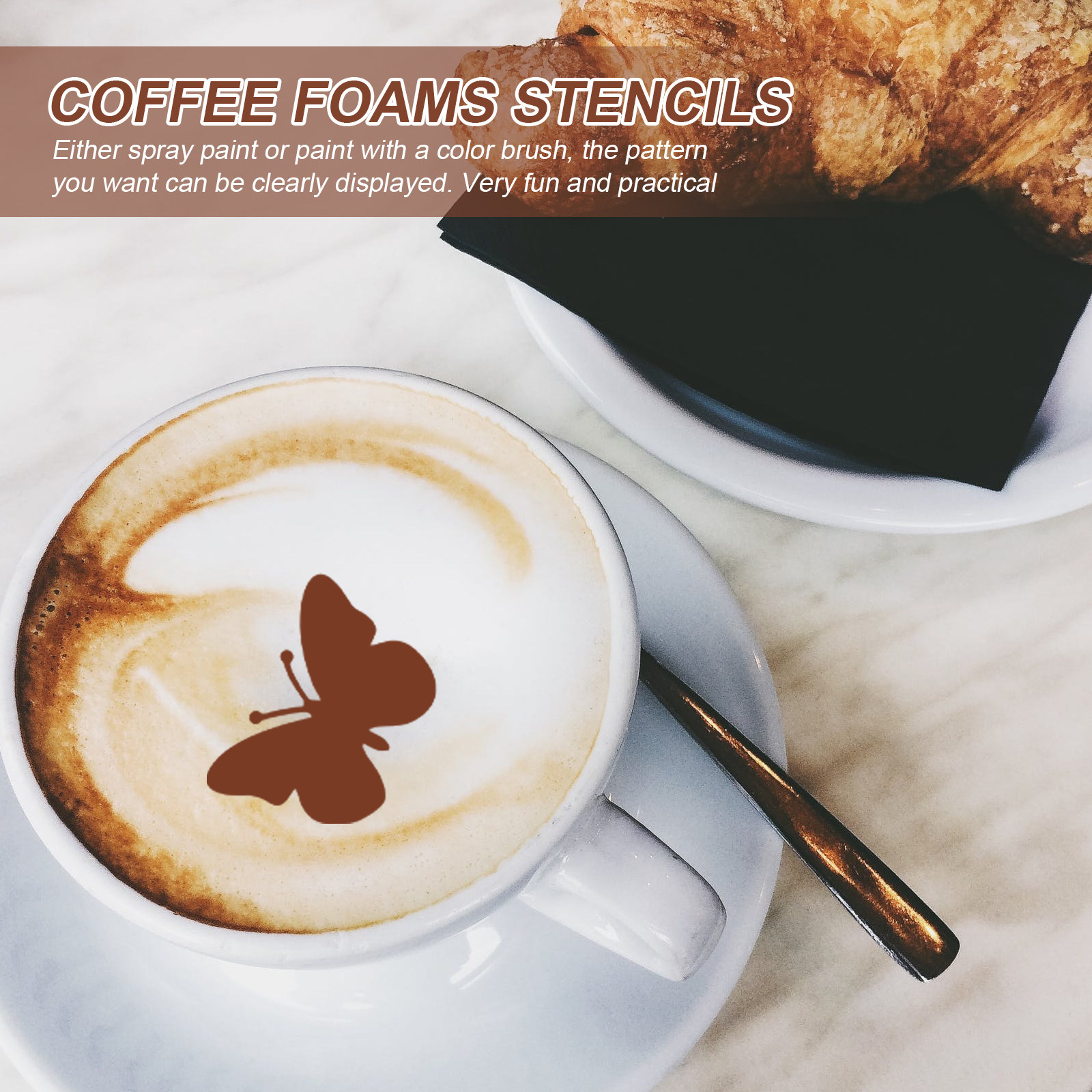 Coffee Stencil Art - 30Pcs Coffee DIY Stencil Set Easter