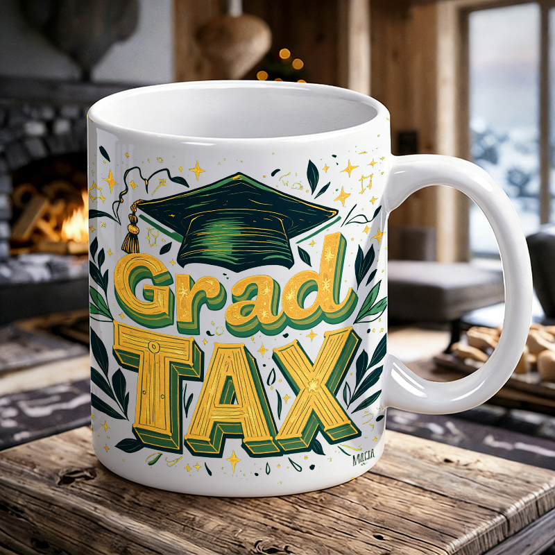 Coffee Tea Font - Vintage 3D Font 'Grad TAX' Ceramic
