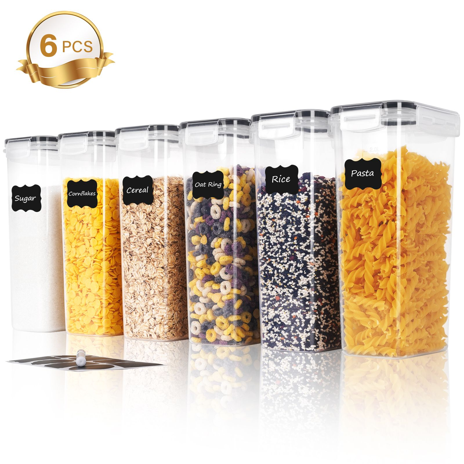 Coffee Tea Sugar Canister Set - 3/6Pcs Airtight Food Storage Containers -