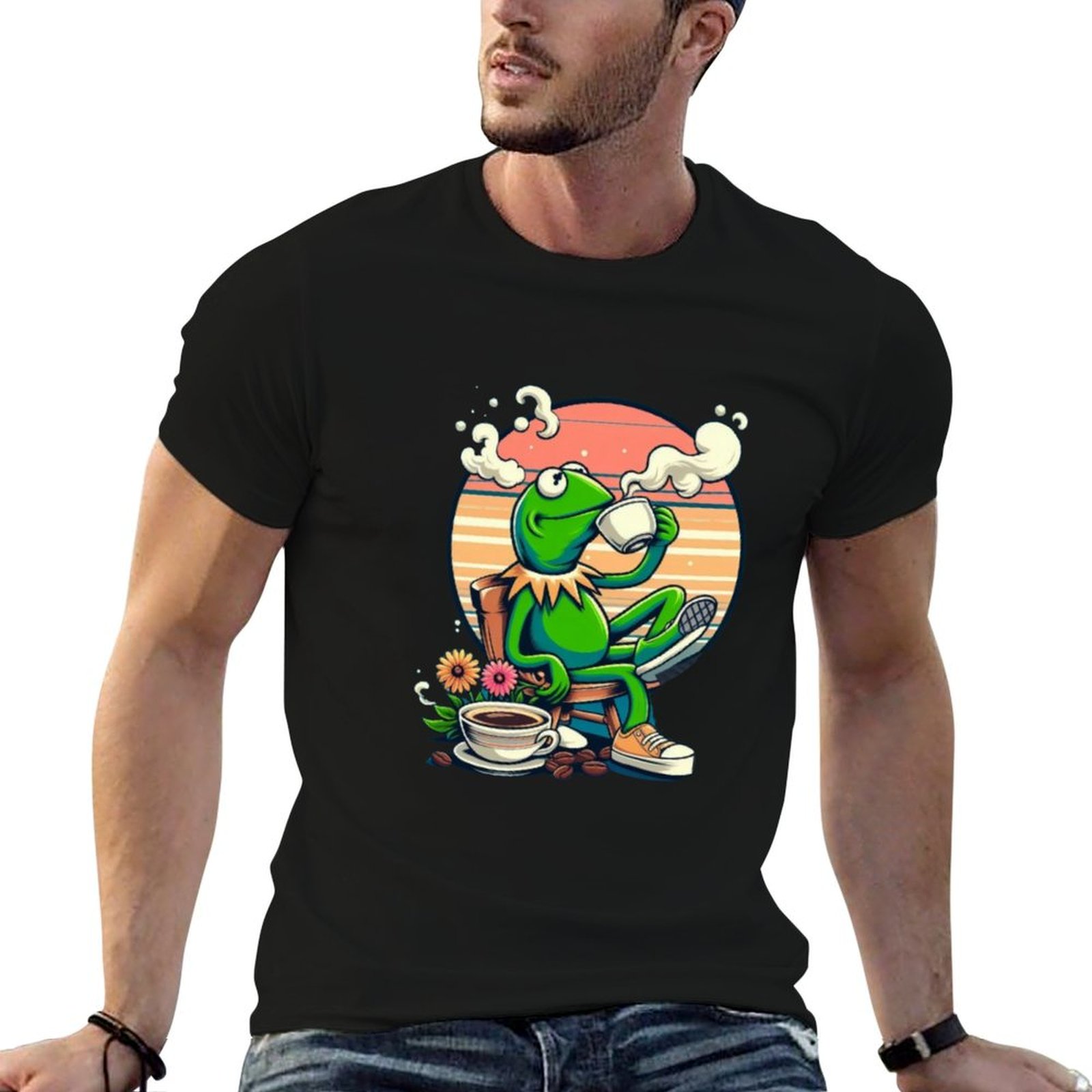 Coffee Tea Knits - Kermit Sipping Tea gif. Funny Kermit