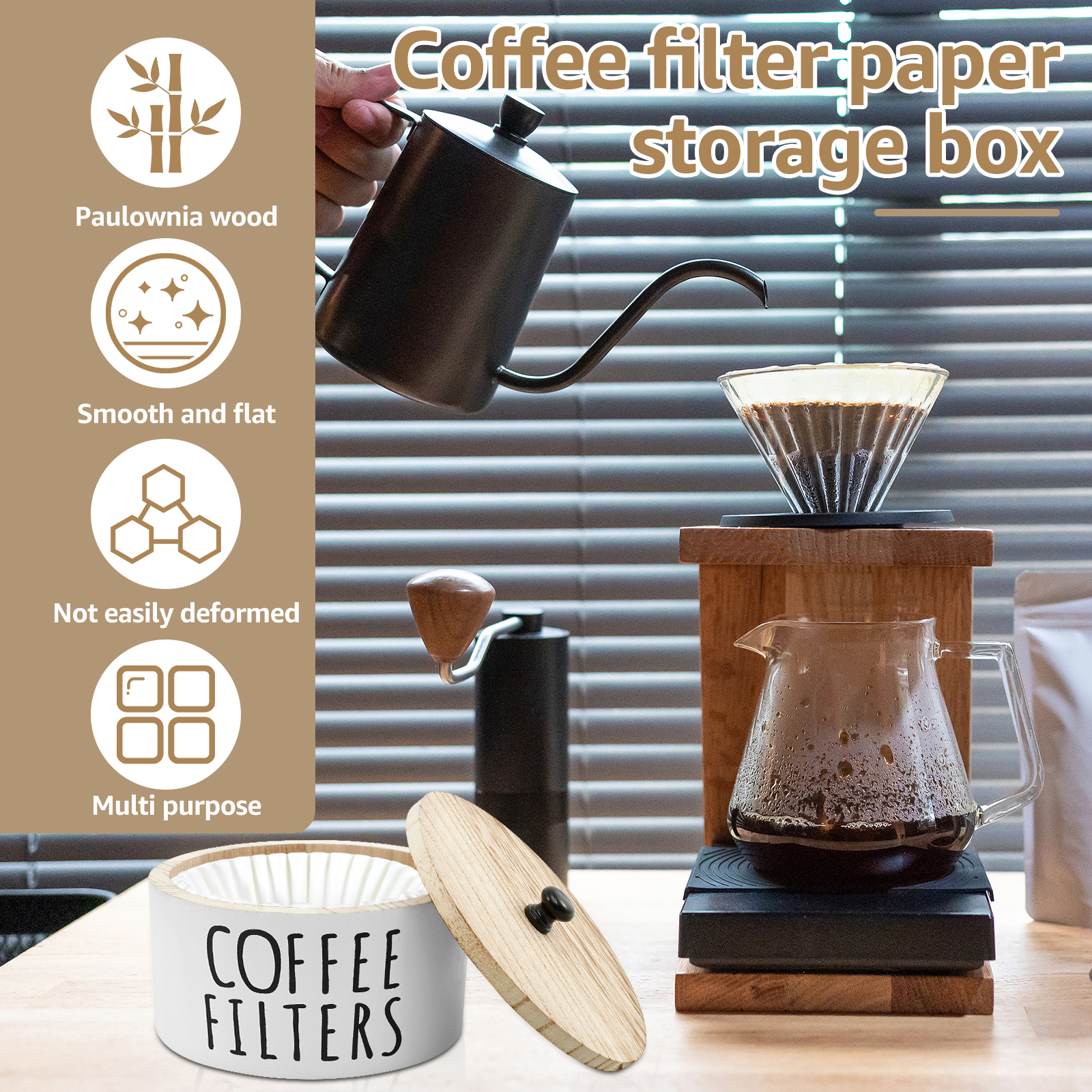 Coffee Filter Holder with Lid  - Coffee Tea Sugar Canister Set review and price
