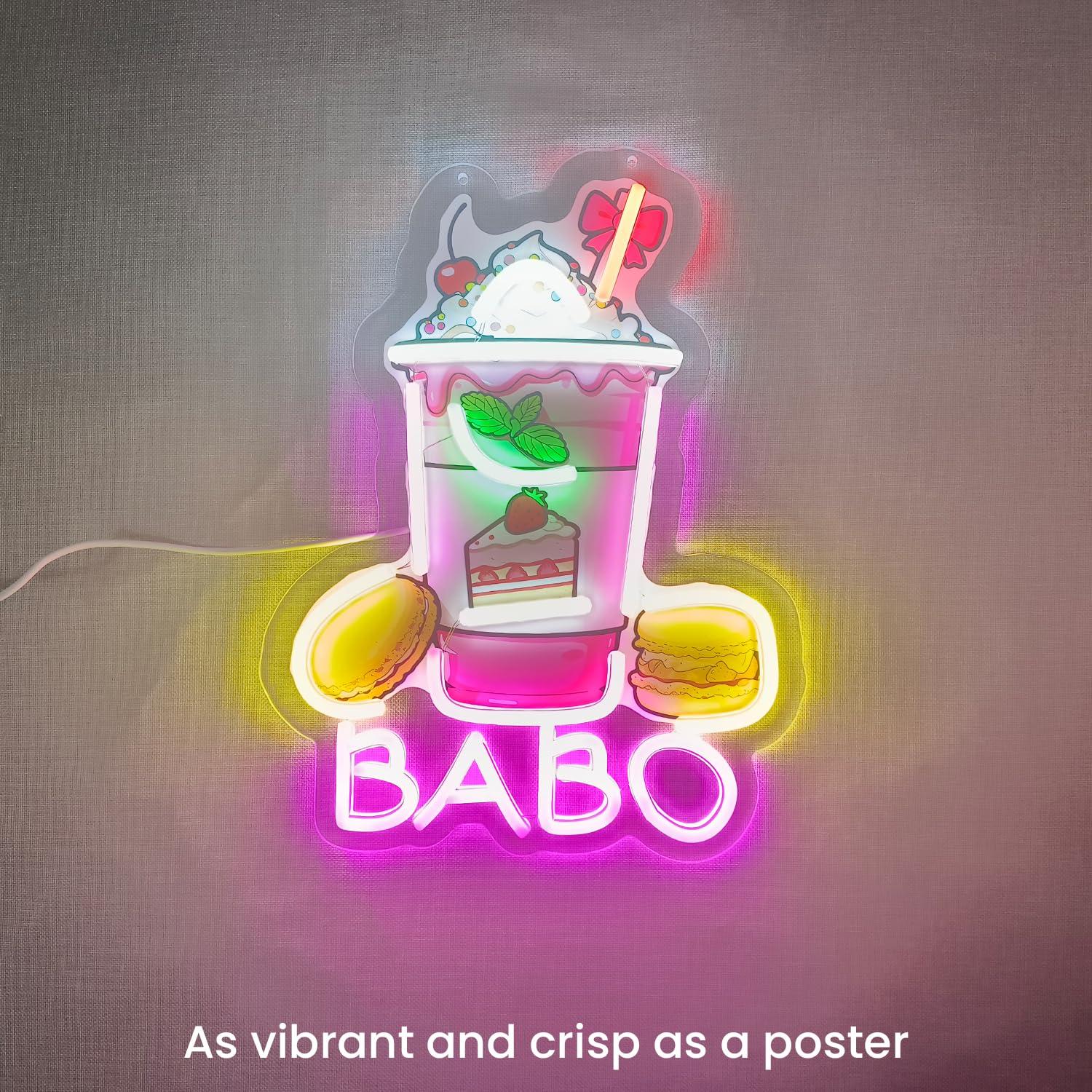 Boba Neon Sign Light Up Bubble - Coffee Tea Boba review and price