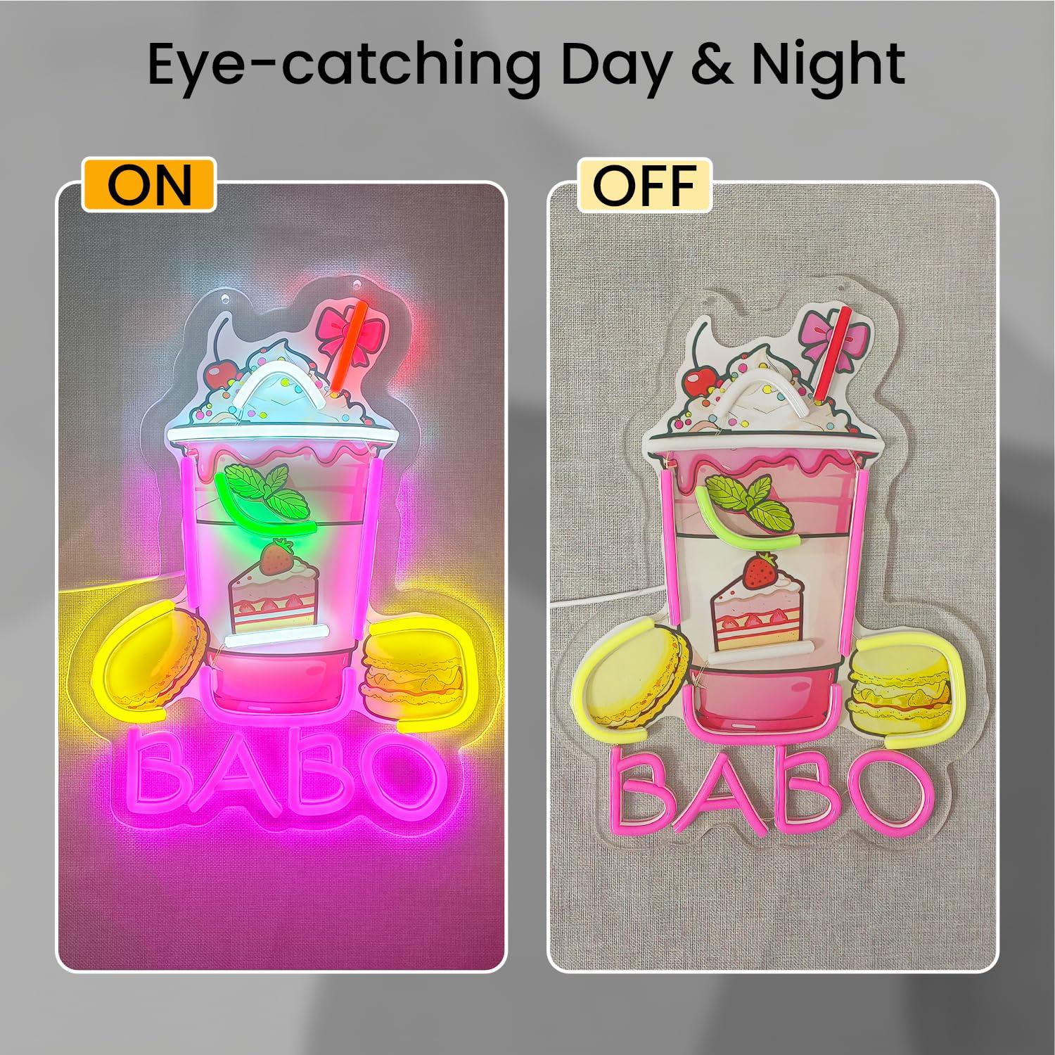 Boba Neon Sign Light Up Bubble - Coffee Tea Boba review and price