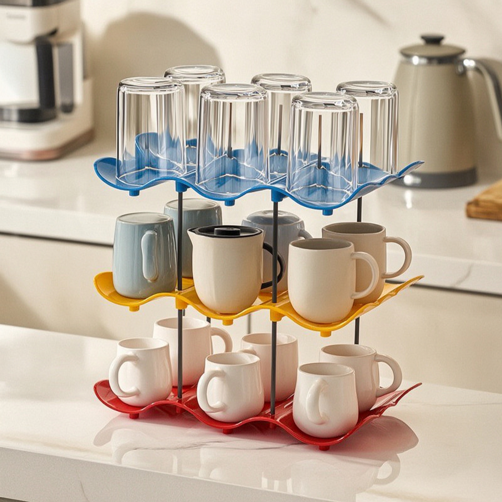 Cup Storage Rack Compact Coffe - Coffee Tea Organizer review and price