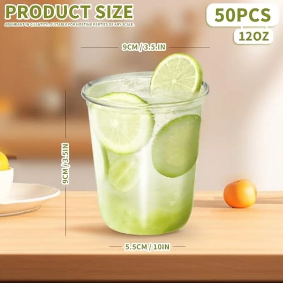50 PCs Clear Round Bottom Plas - Coffee Tea Boba review and price