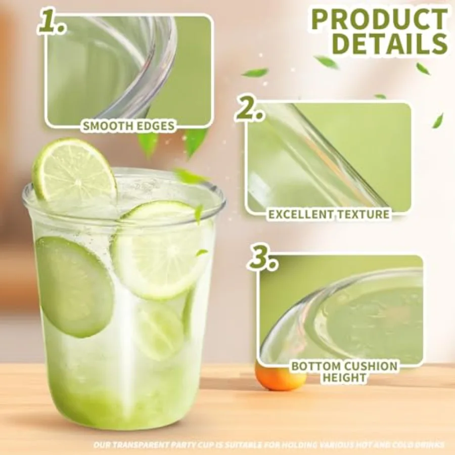 50 PCs Clear Round Bottom Plas - Coffee Tea Boba review and price