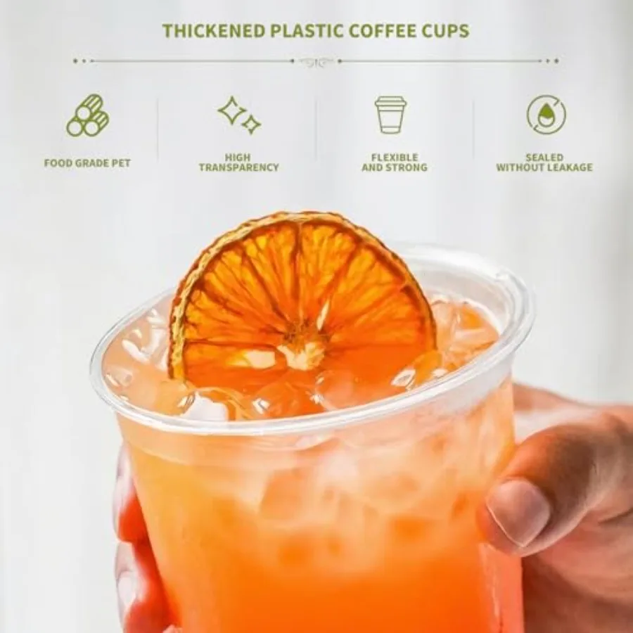 50 PCs Clear Round Bottom Plas - Coffee Tea Boba review and price