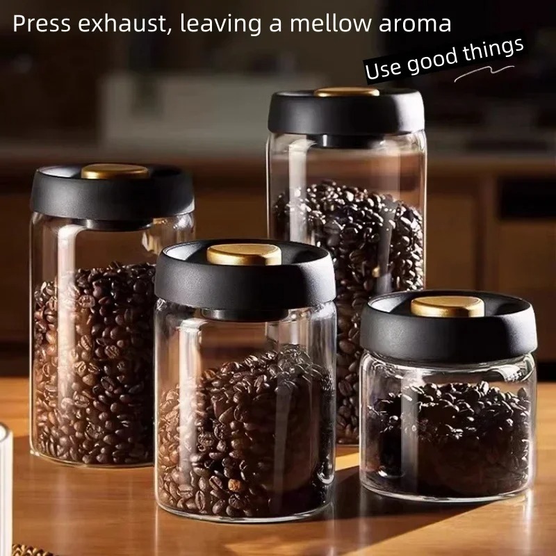 Manual Vacuum Sealed Coffee Ja - Coffee Tea Organizer review and price