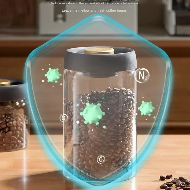Manual Vacuum Sealed Coffee Ja - Coffee Tea Organizer review and price