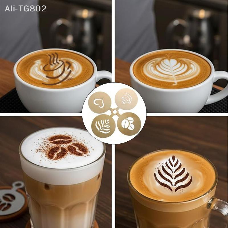Neosfg 4Pcs/Set Stainless Stee - Coffee Stencil Art review and price