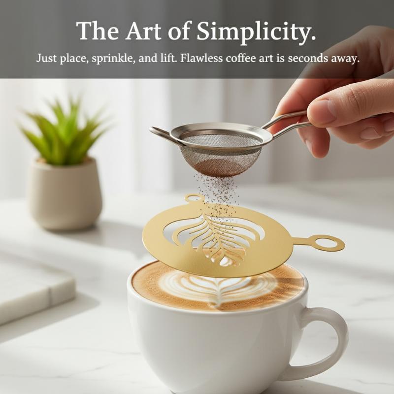 4Pcs Stainless Steel Coffee St - Coffee Stencil Art review and price