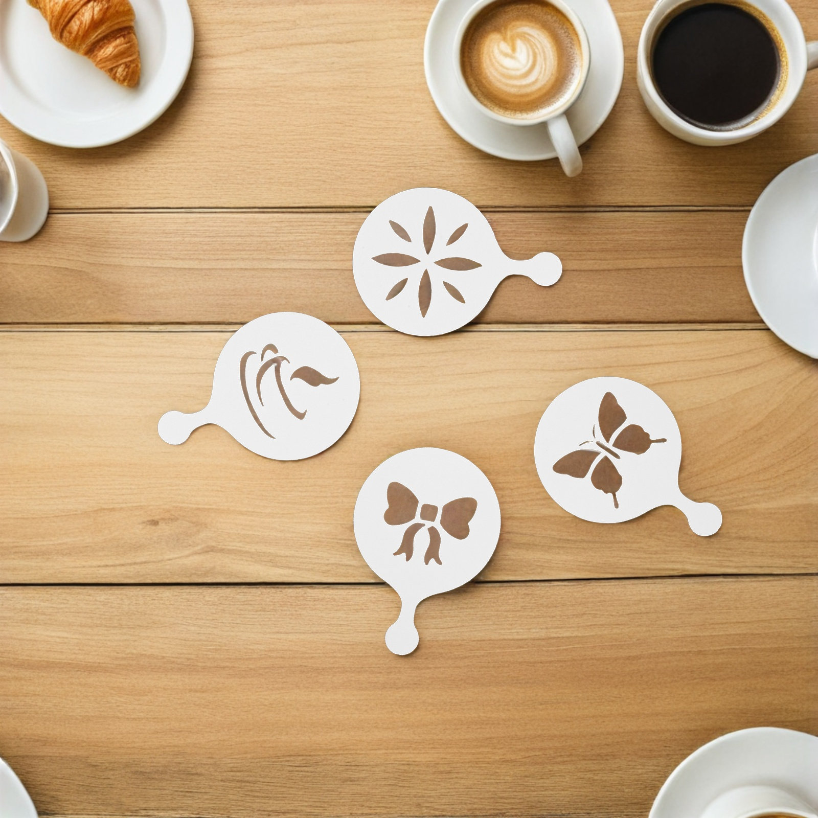 8Pcs Coffee Latte Art Stencils - Coffee Stencil Art review and price