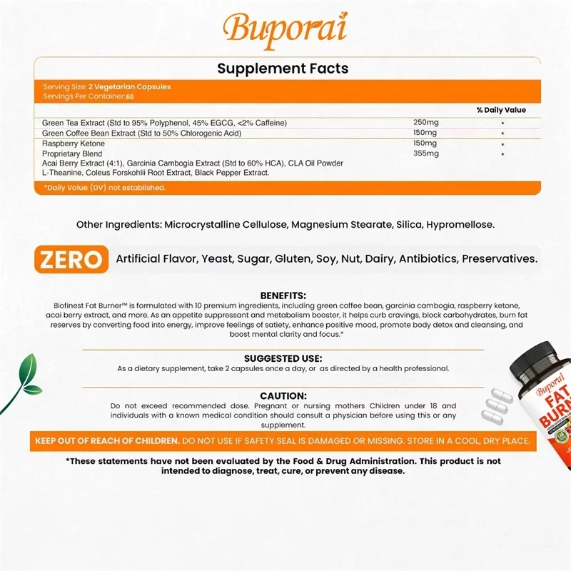 Fat Burner Capsules - Healthy  - Coffee Tea Beans review and price