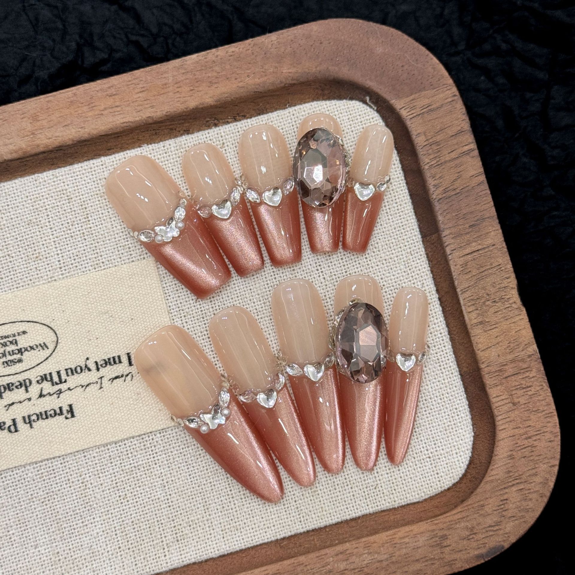10pcs Handmade Press On Nails  - French Press Glass review and price