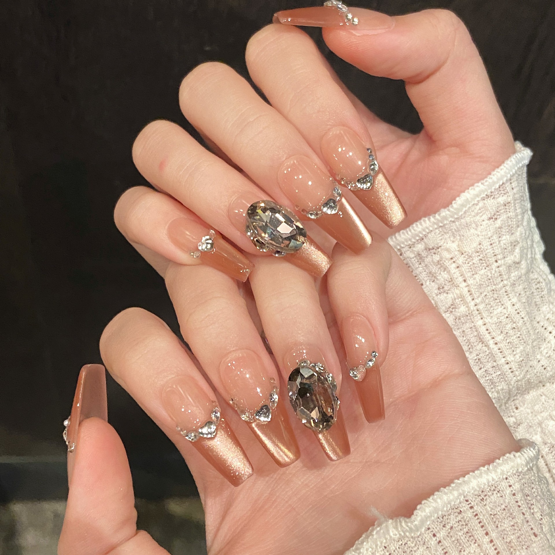 10pcs Handmade Press On Nails  - French Press Glass review and price