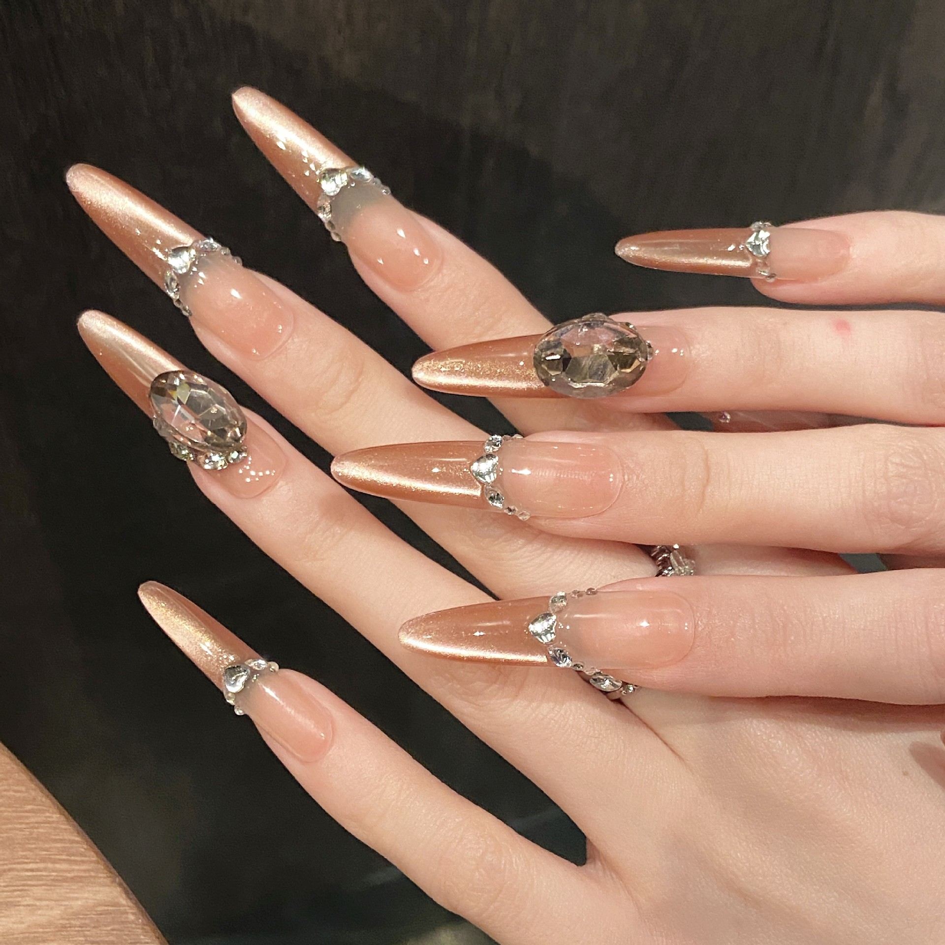 10pcs Handmade Press On Nails  - French Press Glass review and price