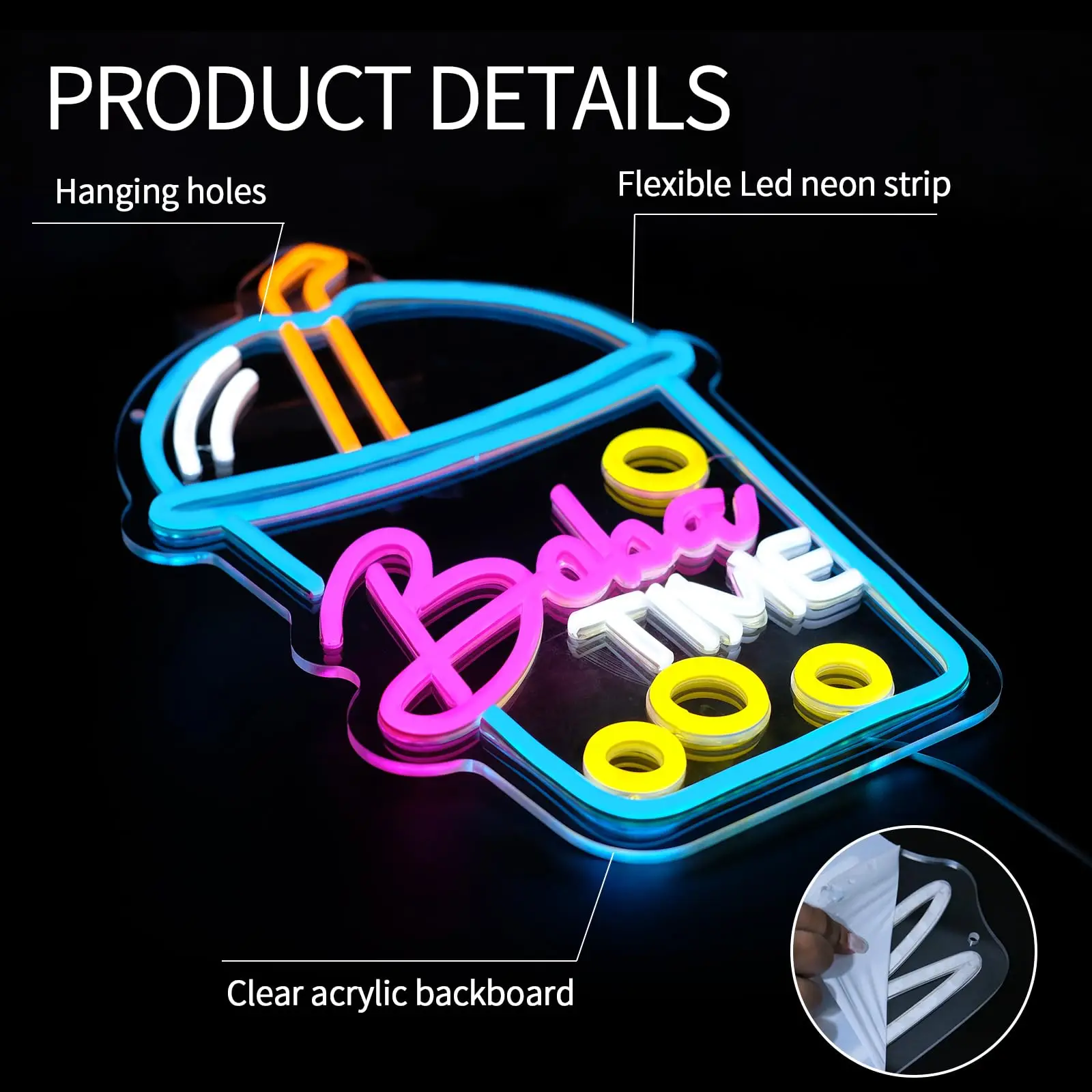 Boba Time Neon Sign for Wall D - Coffee Tea Boba review and price