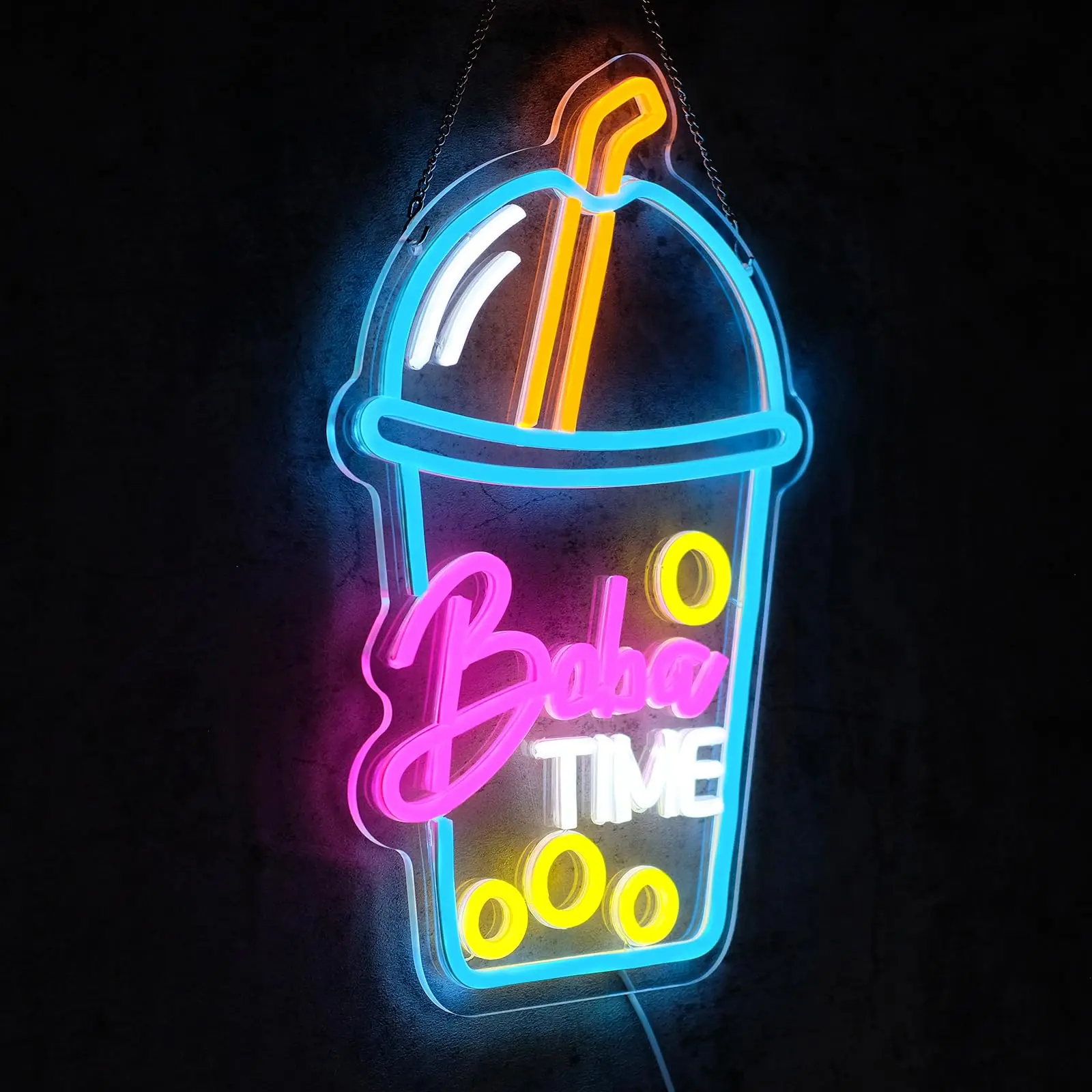Boba Time Neon Sign for Wall D - Coffee Tea Boba review and price