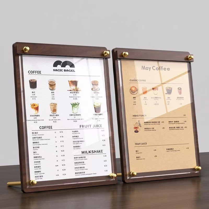 Custom A4/A5 Acrylic Wood Grai - Coffee Tea Display review and price