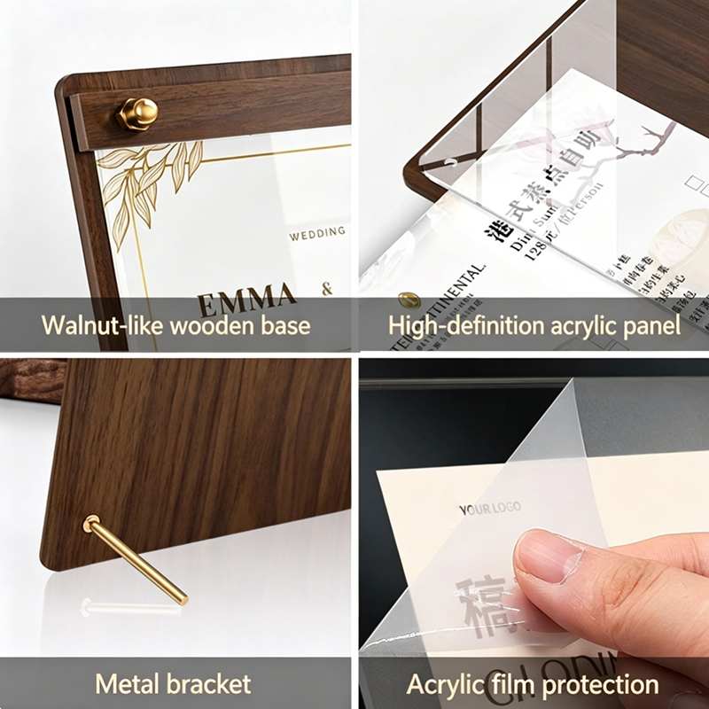 Custom A4/A5 Acrylic Wood Grai - Coffee Tea Display review and price