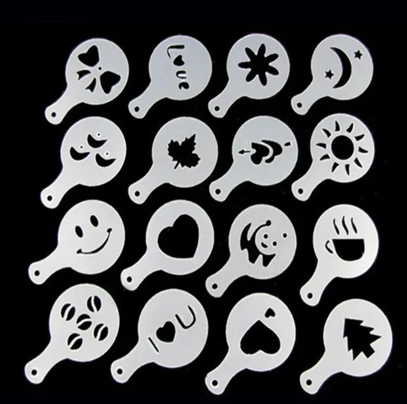 16Pcs/Set Coffee Mold Latte Ca - Coffee Stencil Art review and price