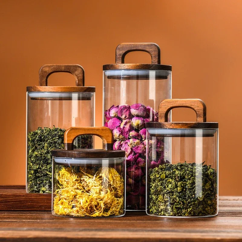 Clear Glass Jar with Bamboo Li - Coffee Tea Sugar Canister Set review and price