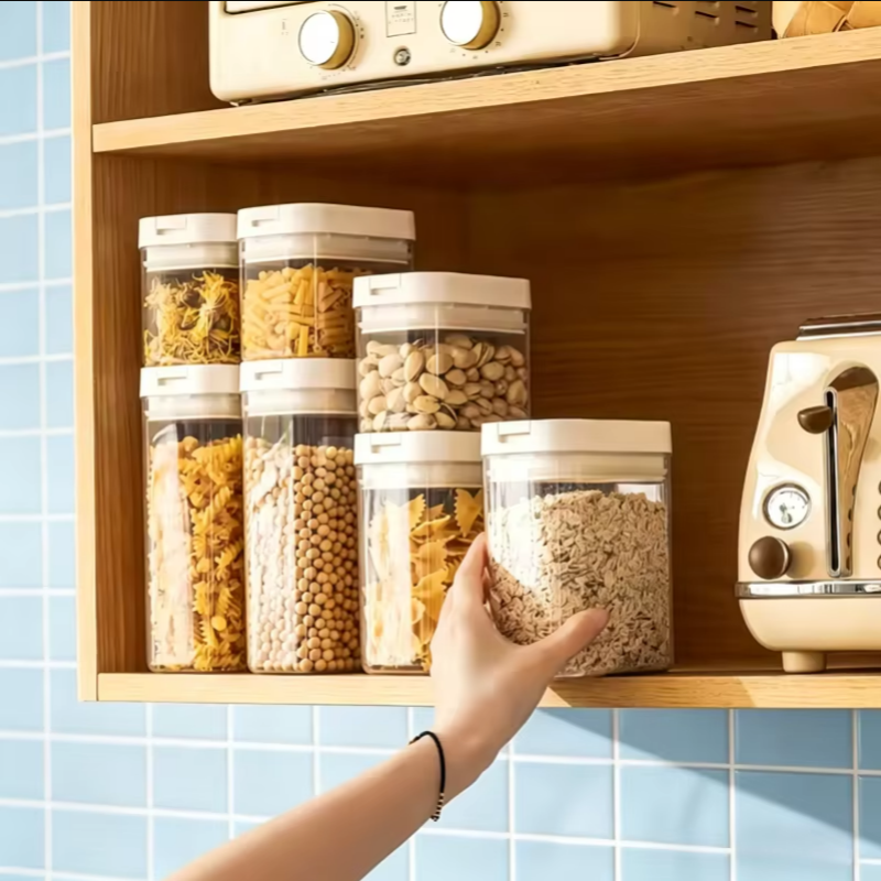 Transparent Plastic Grain Seal - Coffee Tea Sugar Canister Set review and price