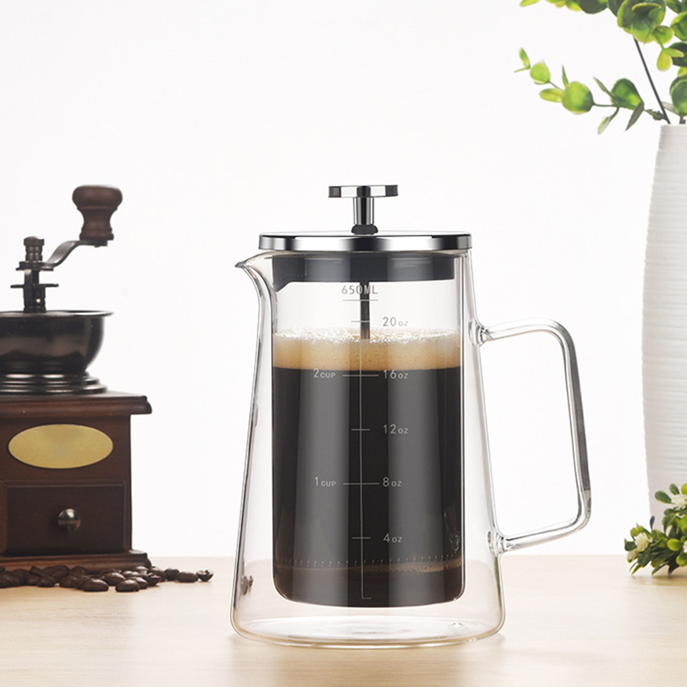 Double Layers French Press Pot - Coffee And Tea Glass review and price