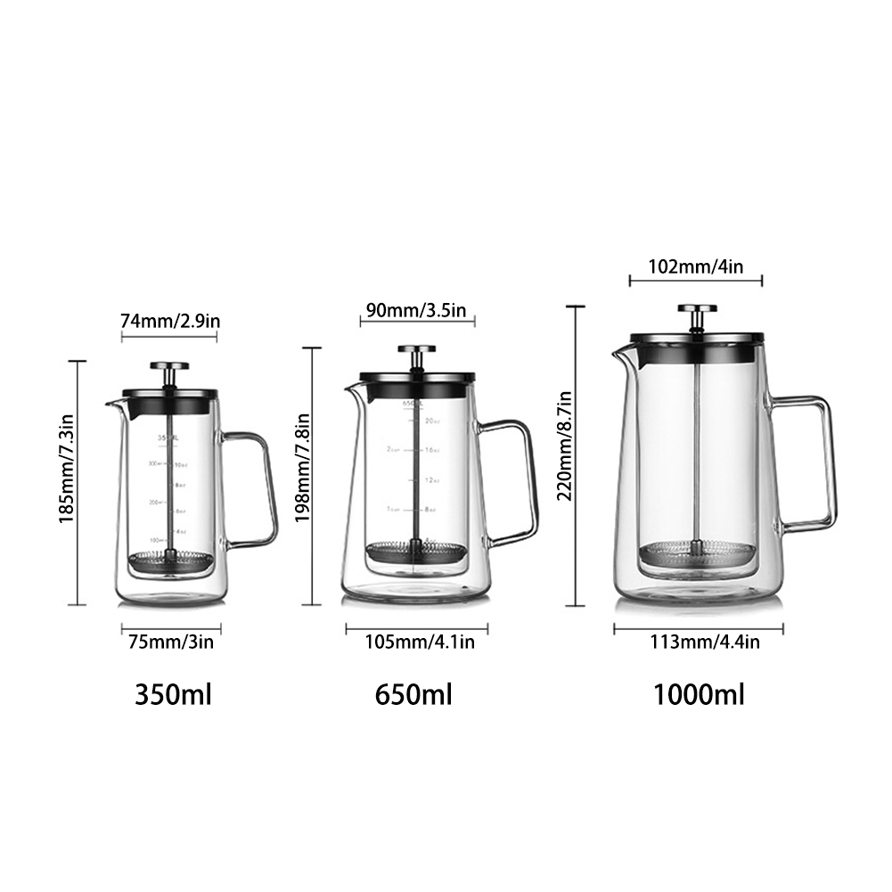 Double Layers French Press Pot - Coffee And Tea Glass review and price