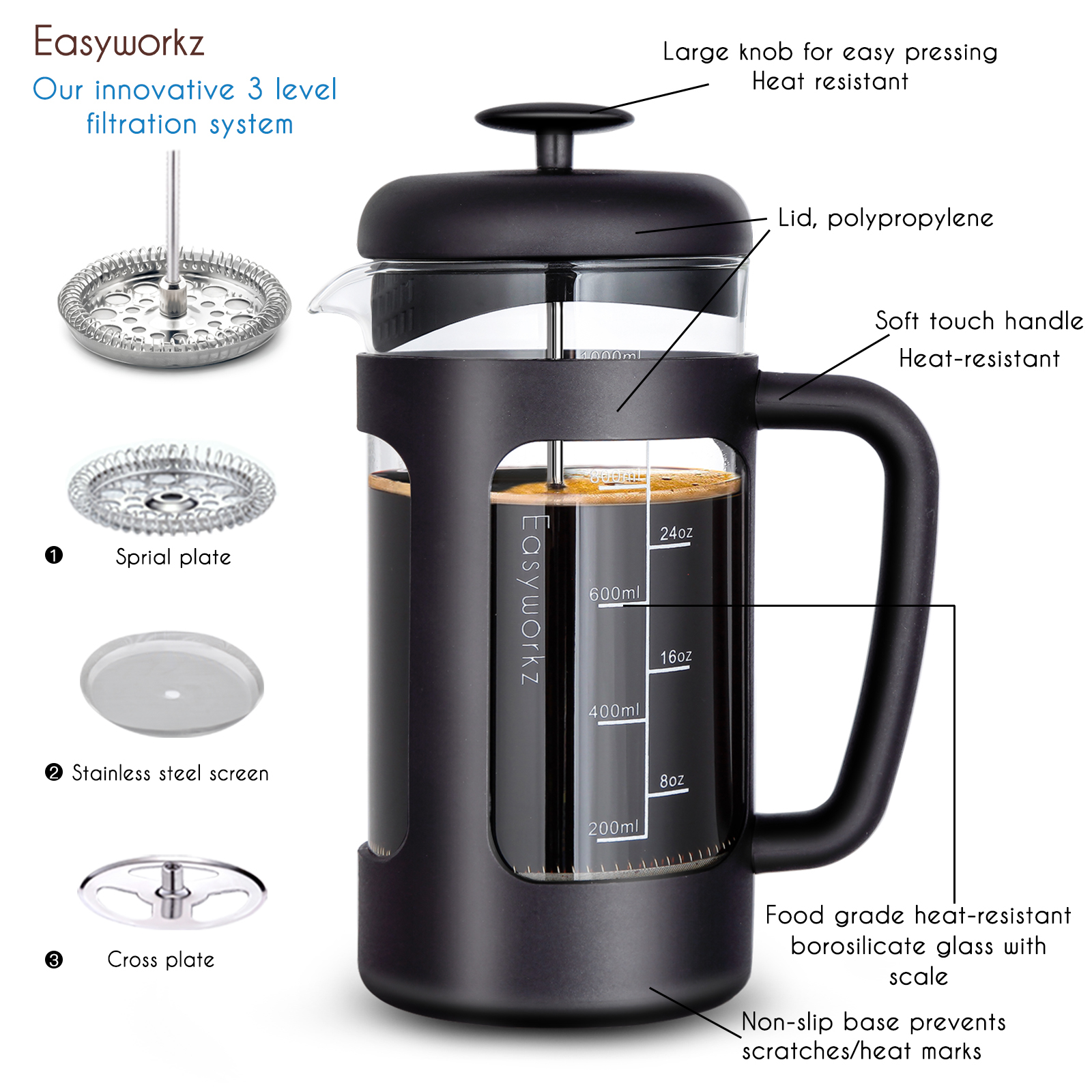 Easyworkz French Press  Coffee - French Press Glass review and price
