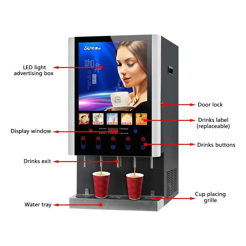 for 50SCW-12L Iced Coffee Vend - Coffee Tea Vending Machine For Office review and price