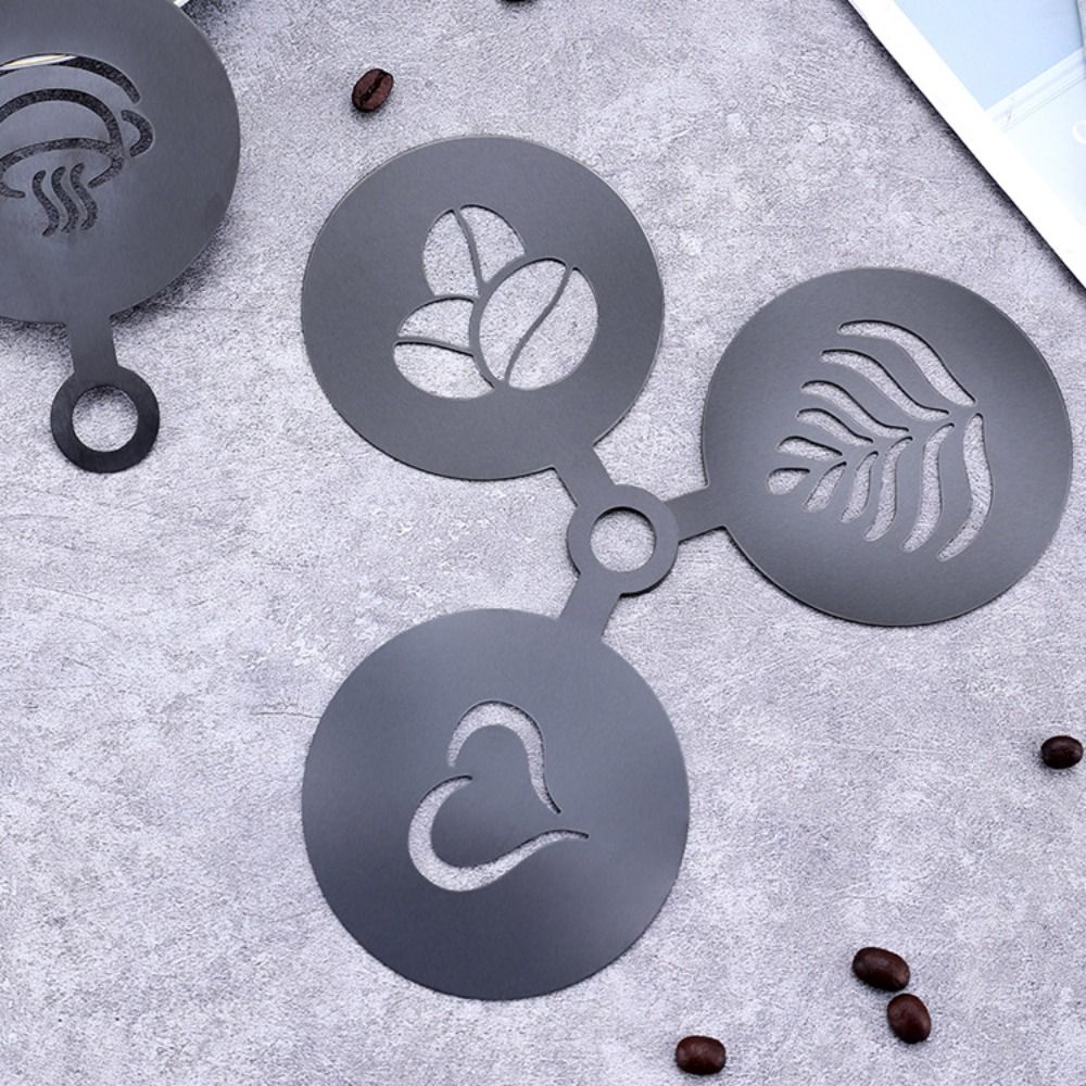 4pcs Stainless Steel Latte Cof - Coffee Stencil Art review and price