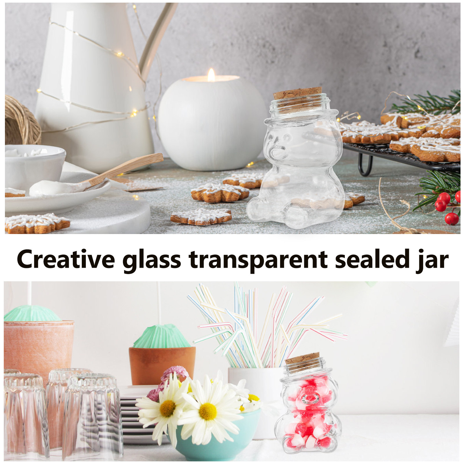 4Pcs Glass Candy Jar Set Trans - Coffee And Tea Glass review and price