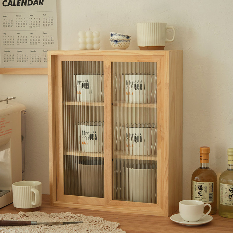 Solid Wood Desktop Storage Box - Coffee Tea Display review and price