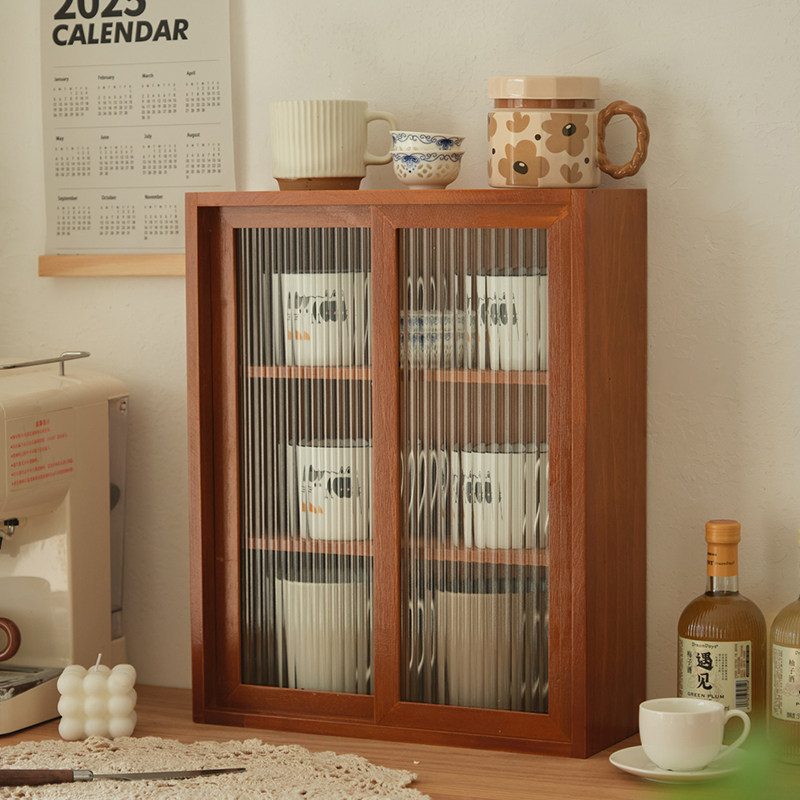 Solid Wood Desktop Storage Box - Coffee Tea Display review and price