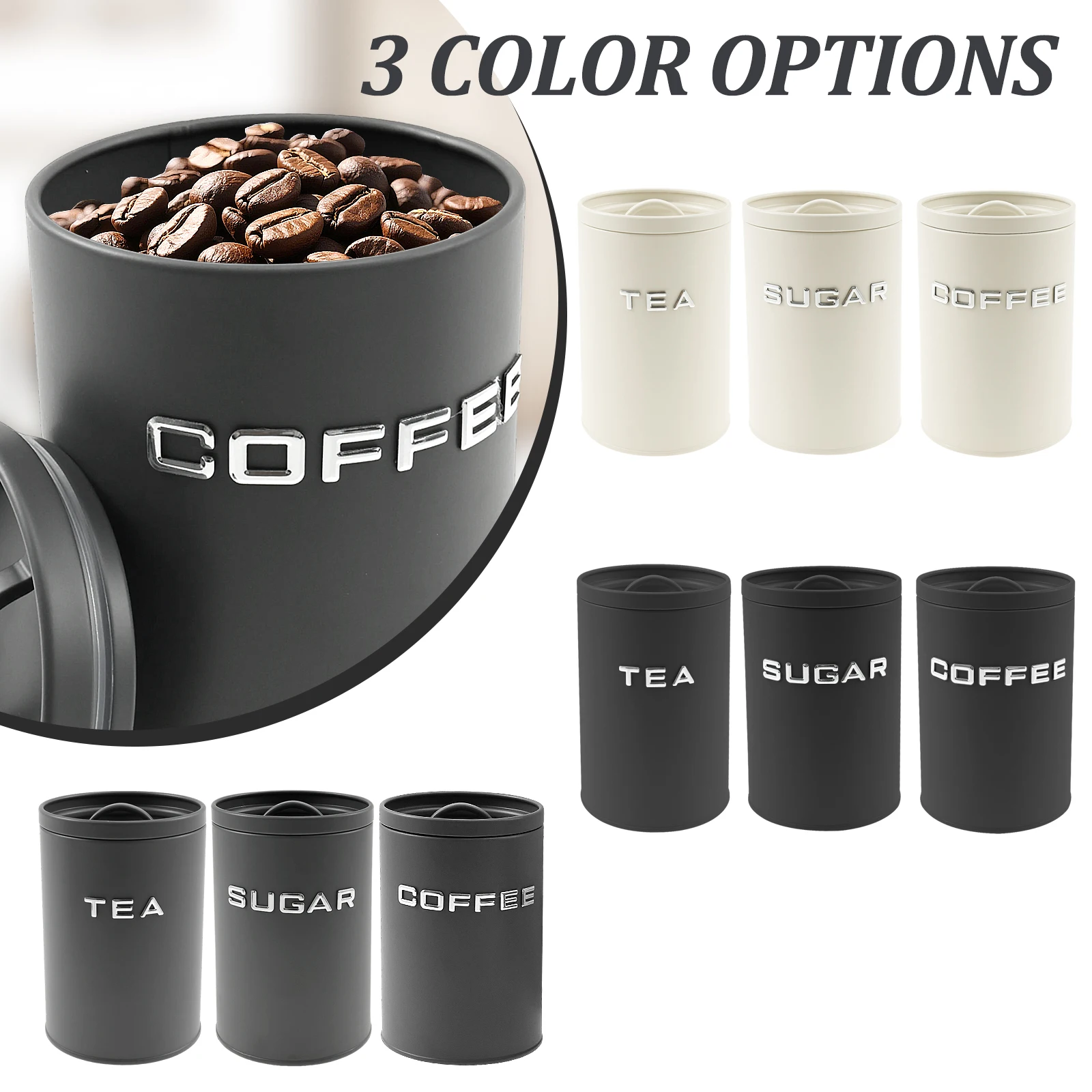 3 Pcs Tea Coffee Sugar Caniste - Coffee Tea Sugar Canister Set review and price