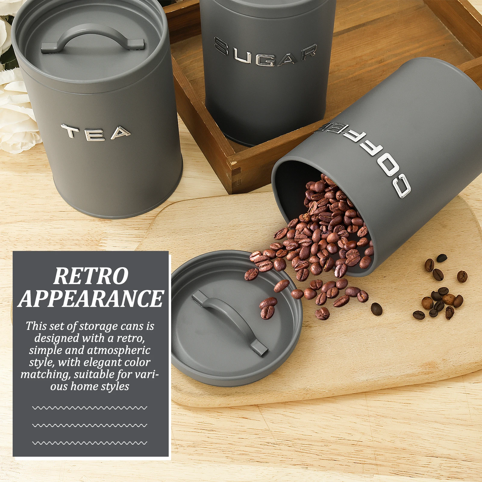 3 Pcs Tea Coffee Sugar Caniste - Coffee Tea Sugar Canister Set review and price