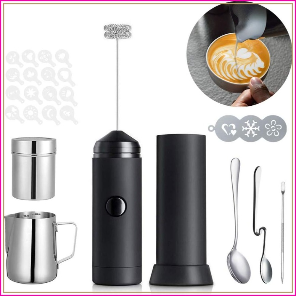 Electric Coffee Frother Set: H - Coffee Stencil Art review and price
